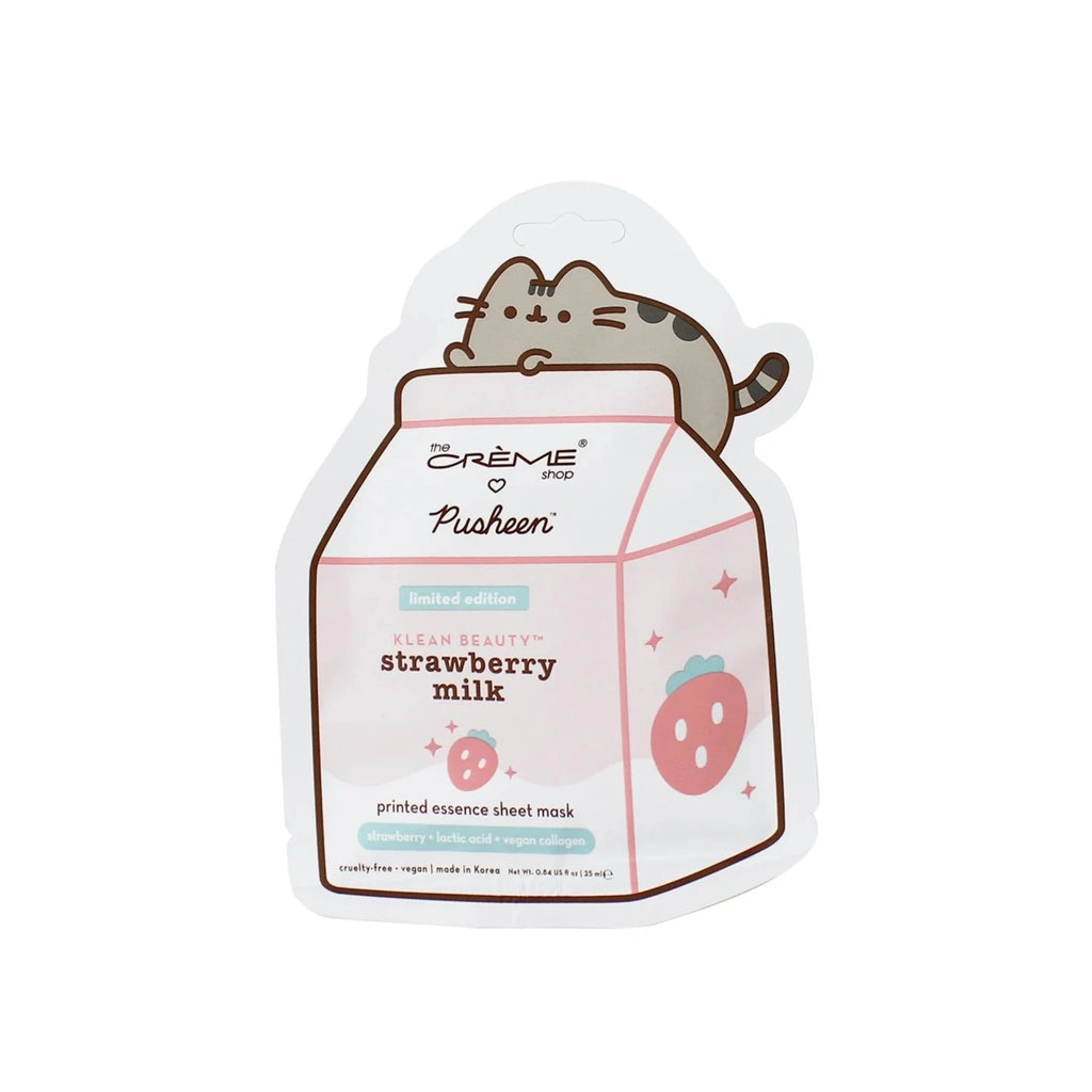 The Crème Shop PUSHEEN Strawberry Milk Printed Essence Sheet Mask - TokTok Beauty