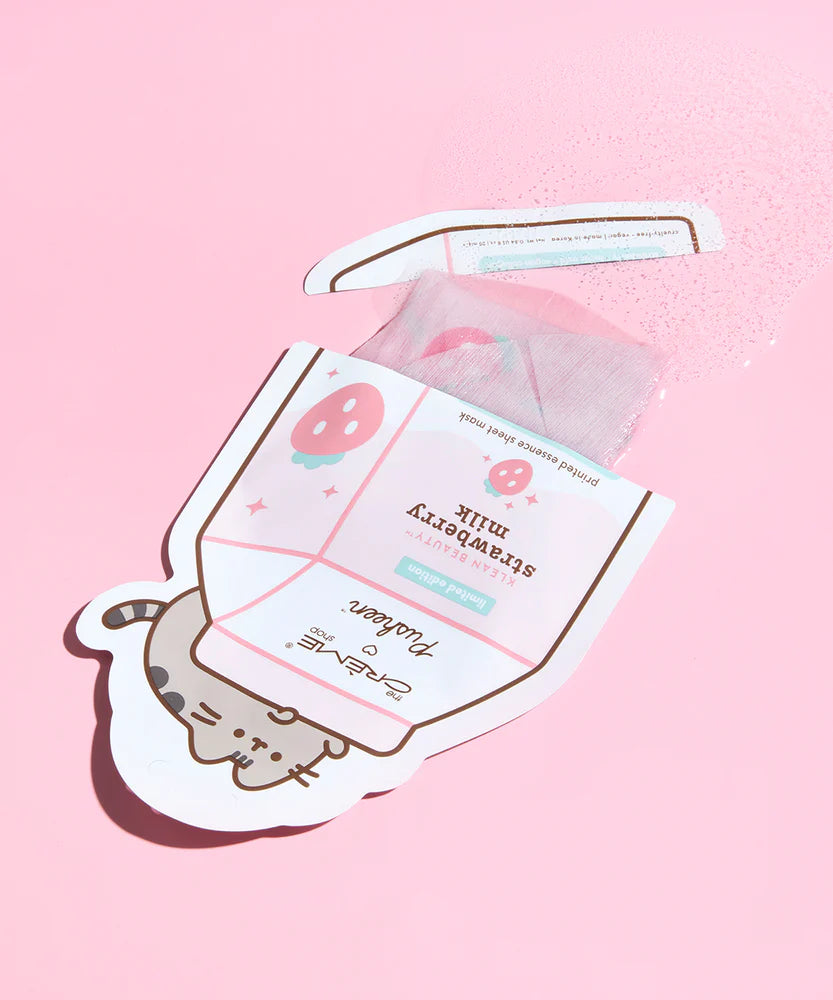 The Crème Shop PUSHEEN Strawberry Milk Printed Essence Sheet Mask - TokTok Beauty
