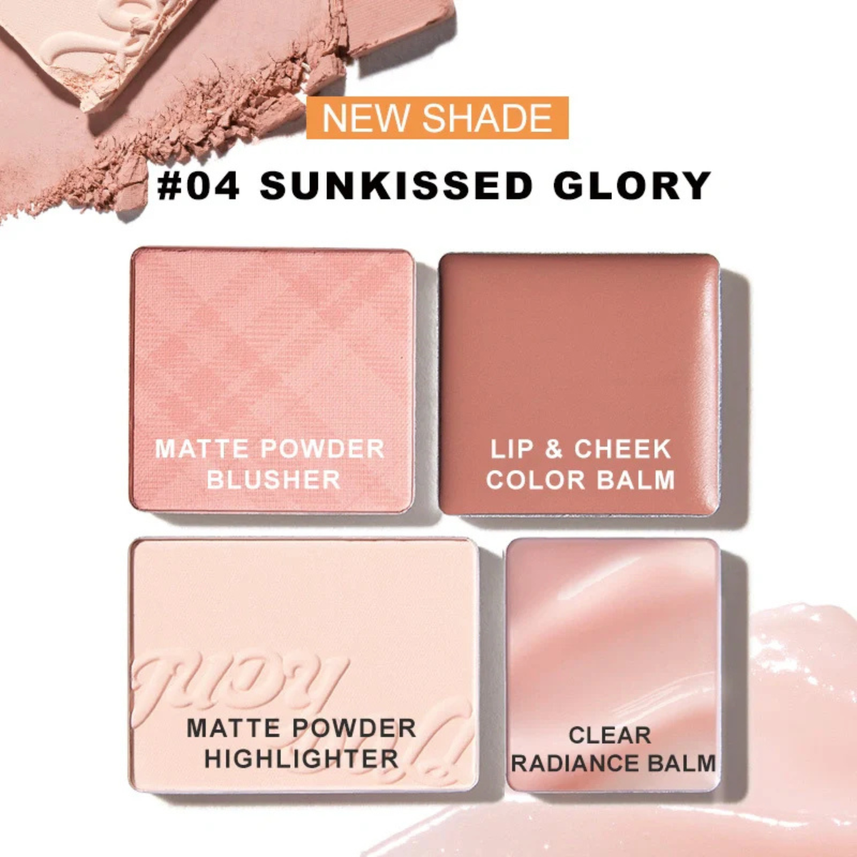 4 Color Blush & Highlight Palette - 04 Sunkissed Glory