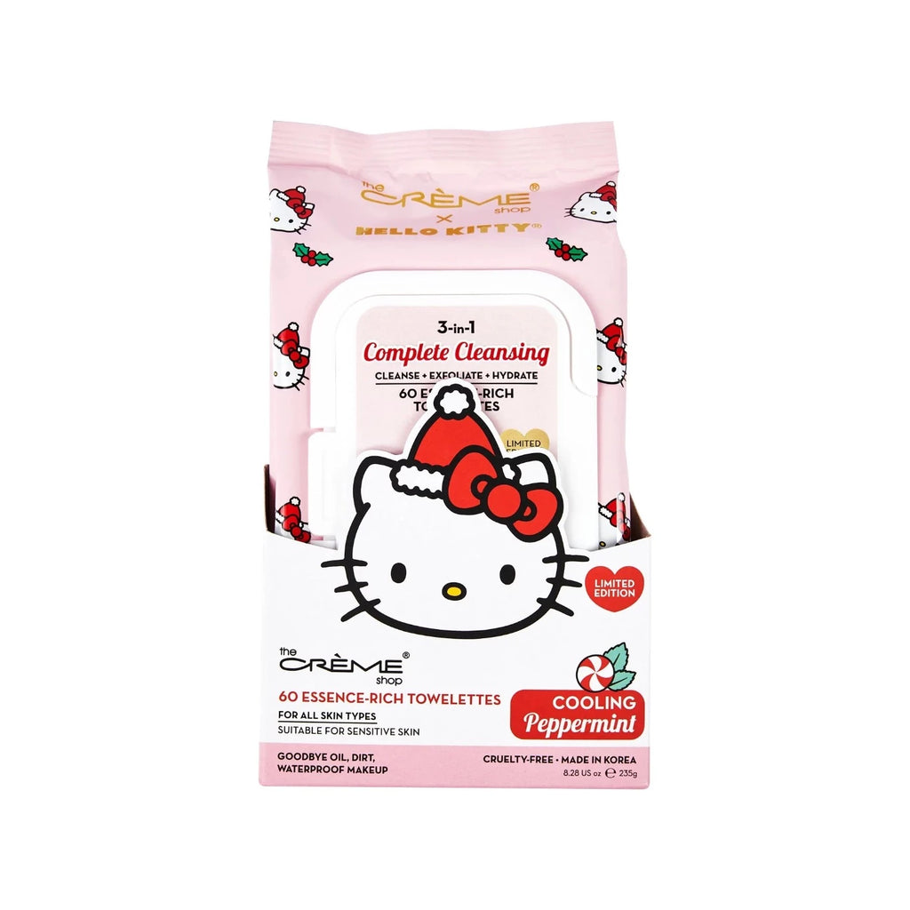 The Crème Shop Hello Kitty 3-IN-1 Complete Cleansing Essence-Rich Towelettes - Cooling Peppermint - TokTok Beauty