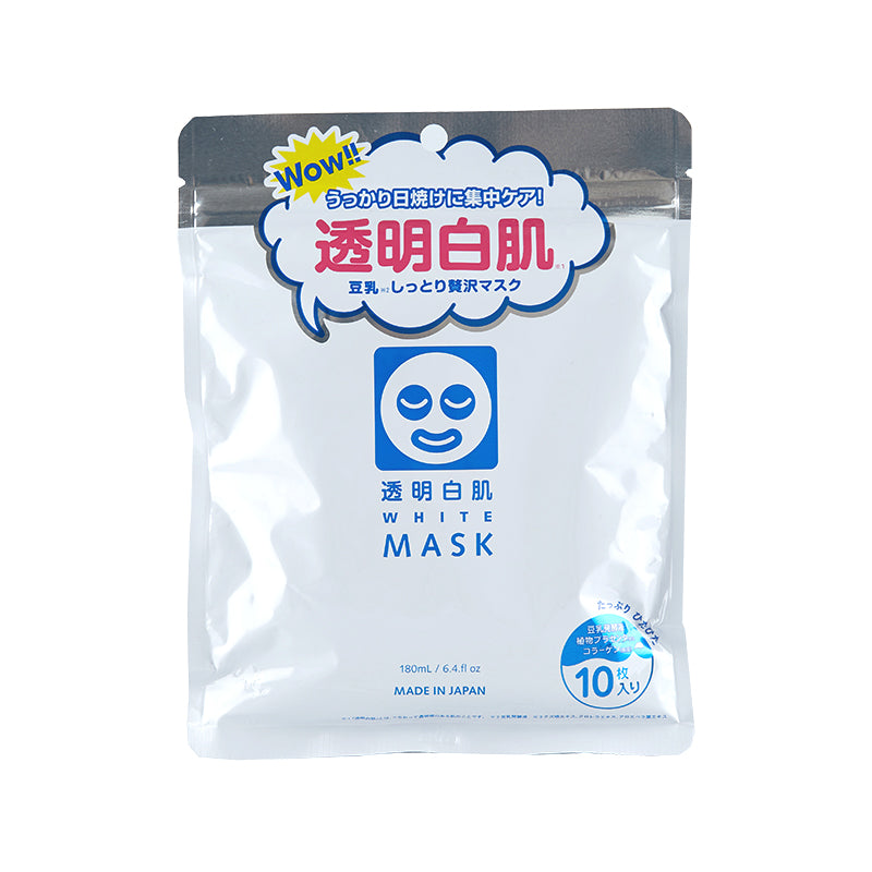 Ishizawa Lab Toumei Shirohada White Mask - 1 Bag of 10 Sheets - TokTok Beauty