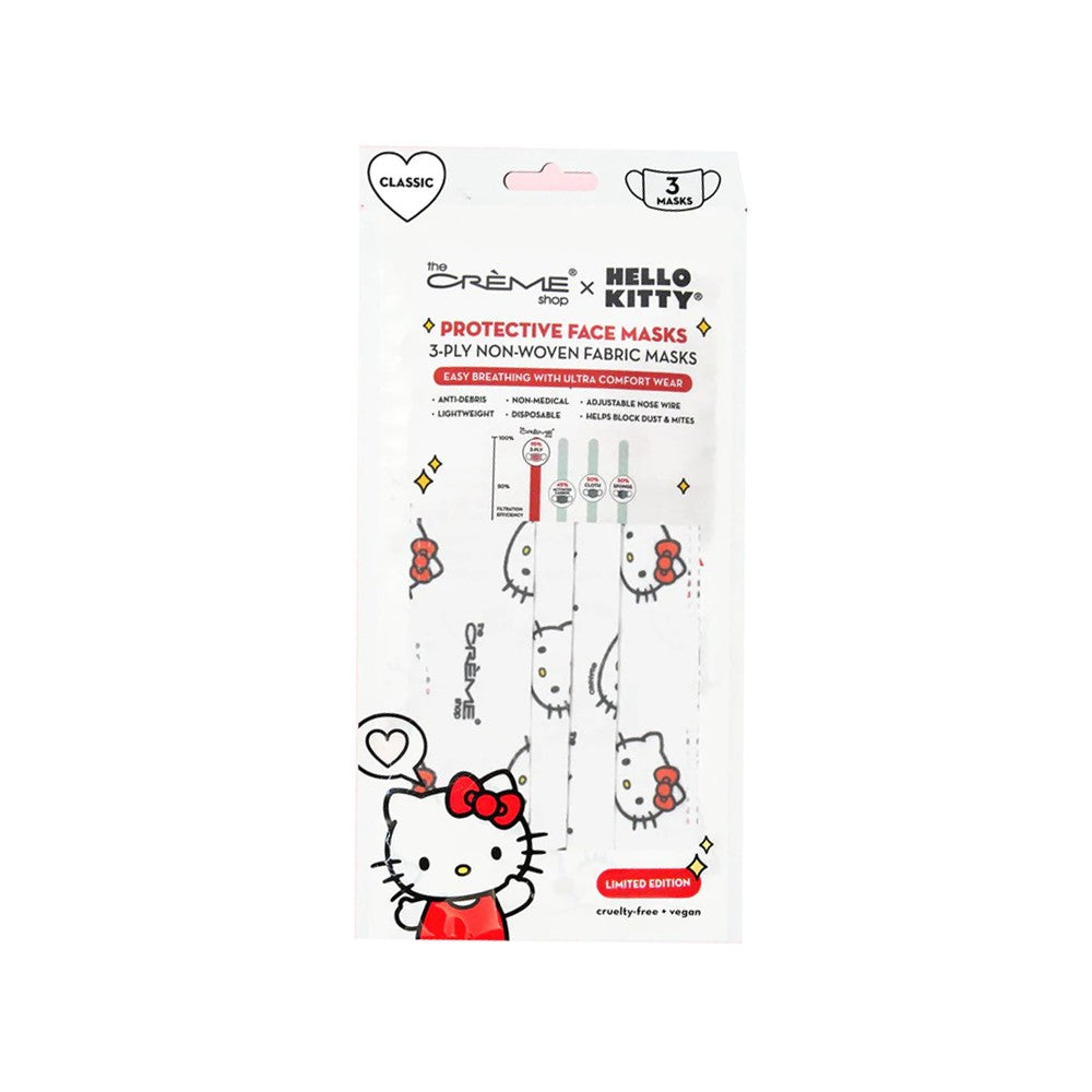The Creme Shop Hello Kitty 3-Ply Disposable Face Mask (Pack of 3) - TokTok Beauty